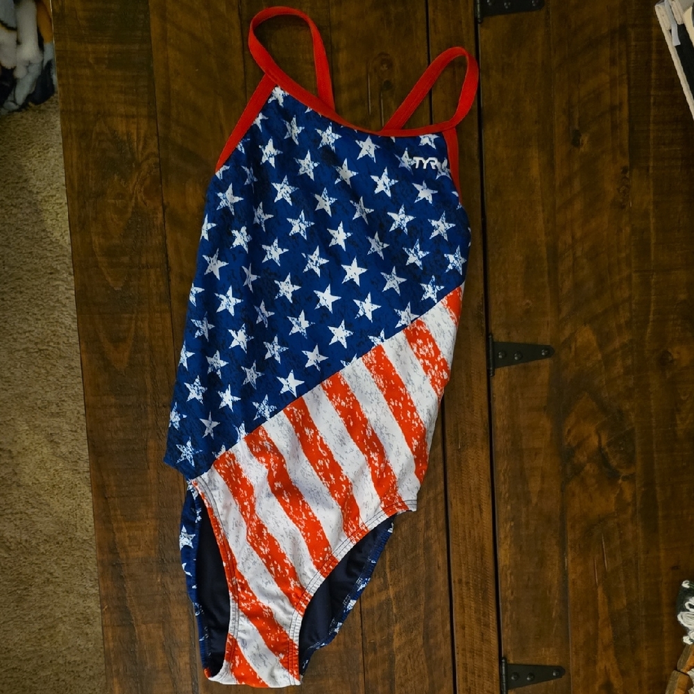TYR Women's One Piece - Red, White, and Blue Star Stripes